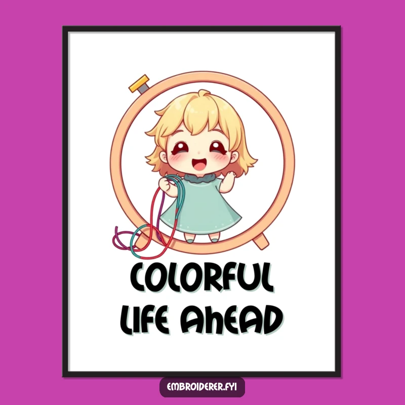 Funny Stitcher Poster: Joyful Thread Puller, Hilarious Crafter Wall Art Gift