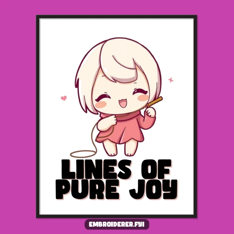 Funny Artistic Crafter Poster: Playful Needle and Thread Art