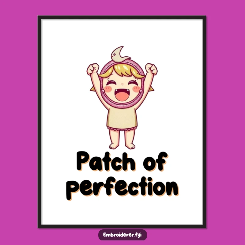 Funny Embroidered Patch Poster: Victorious Craft Art, Proud Maker's Wall Decor Gift