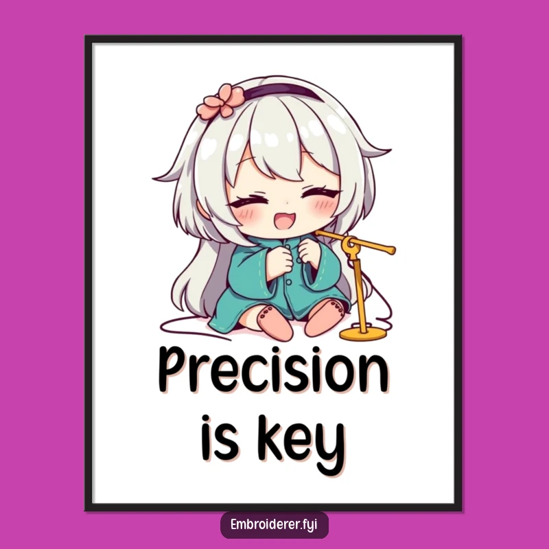 Funny Poster: Winking Needle Threader Art, Hilarious Sewing Decor Gift