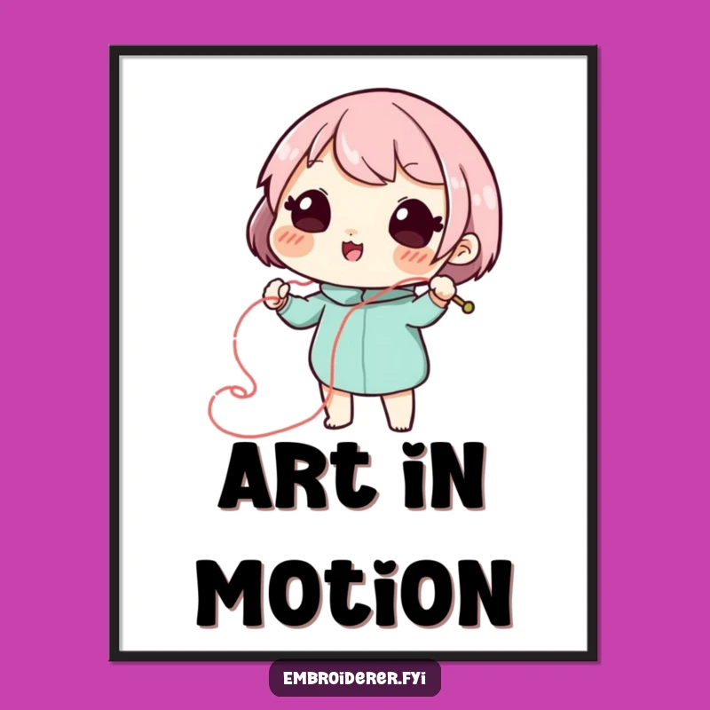 Funny Stitch Artist Poster - Playful Swirl Creator, Wall Art Craft Gift