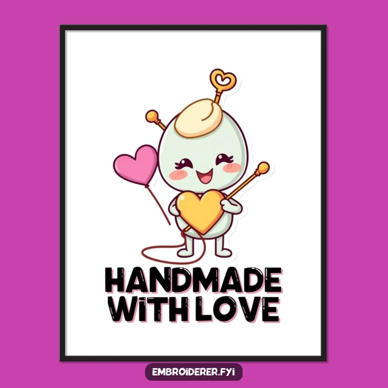 Funny Stitching Needle Heart Poster: Inspiring Wall Art - Hilarious Gift