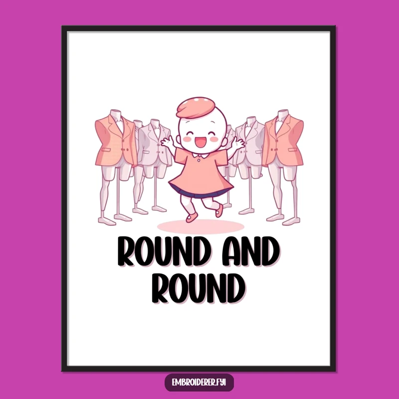 Funny Poster: Hoop Dance Delight, Hilarious Art for Crafty Walls