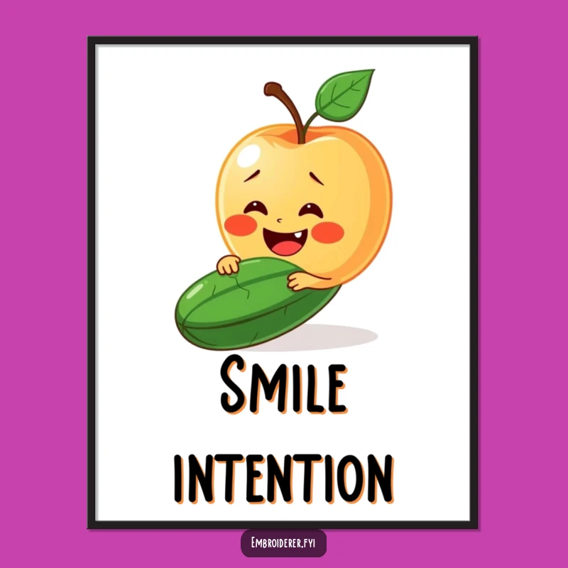 Funny Apple & Cucumber Poster: Hilarious Wall Art of Kindness in Action