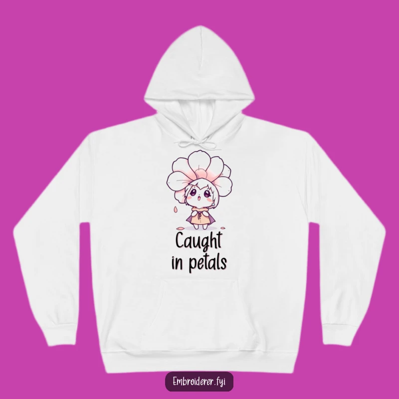 Cozy Funny Surprised Petal Hoodie - Warm Whimsical Comfort