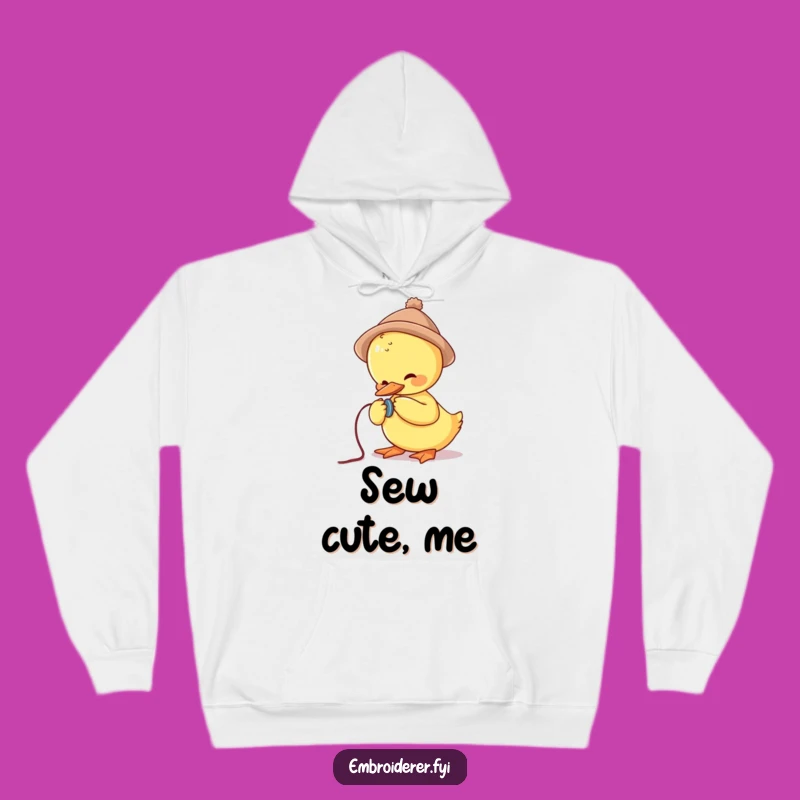 Cozy Funny Duck Sewing Button Hoodie: Your Warm Companion for Crafty Days