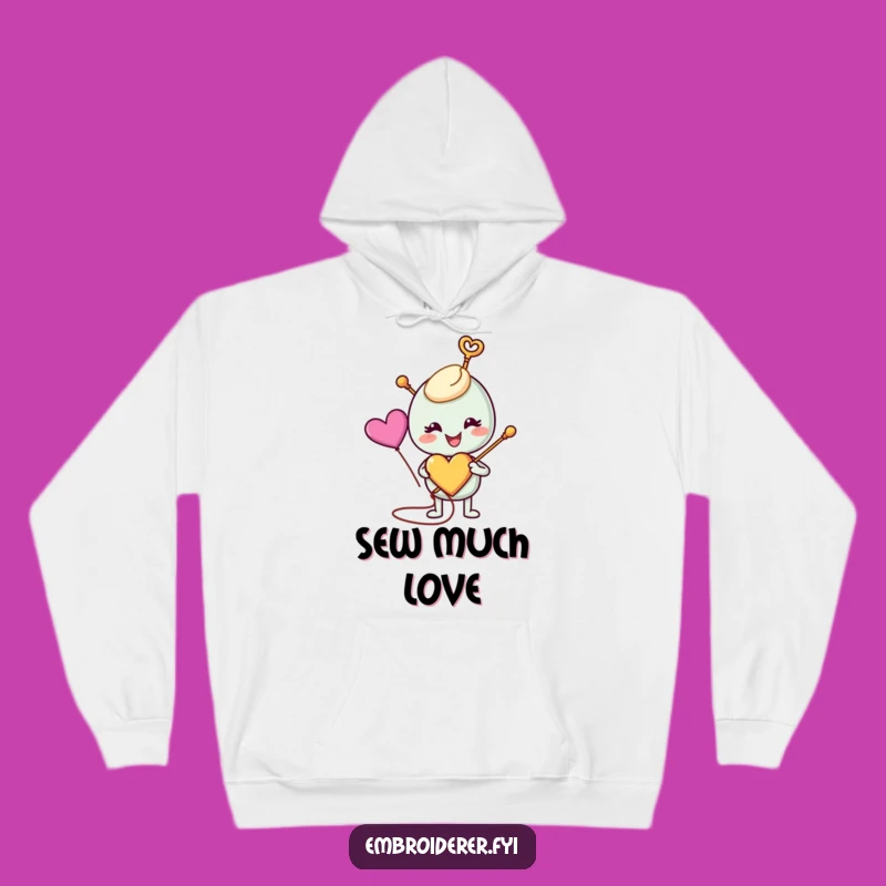 Cozy Funny Needle Heart Hoodie: Warm Gift for Sewists & Crafters