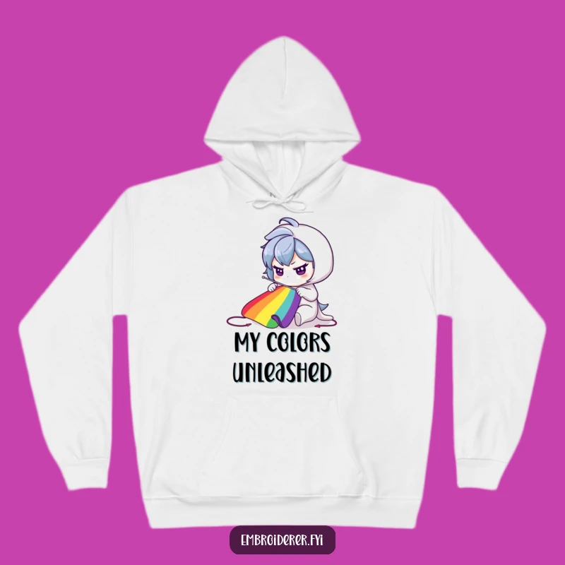 Cozy Funny Rainbow Weaver Hoodie - Wrap Up in Determination!