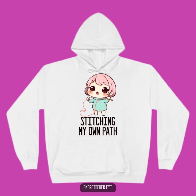 Funny Stitch Artist Hoodie - Playful Swirl Creator, Cozy Craft Gift