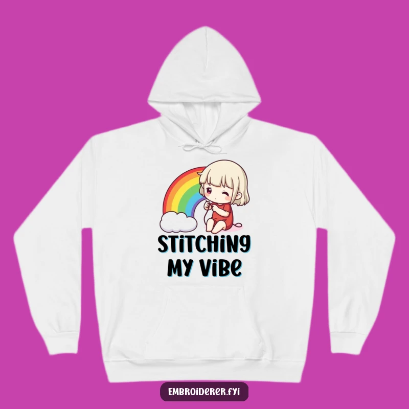 Funny Stitching Rainbow Hoodie: Cozy Craft Art Sweatshirt, Vibrant Creator's Gift