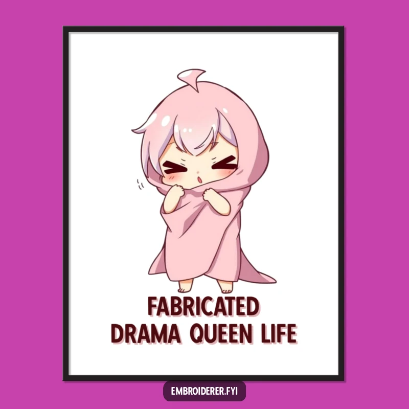 Funny Free Printable Wall Art: Dramatic Fabric Pose Character Hilarious Downloadable Art