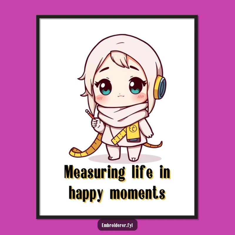 Free Printable Wall Art: Amazed Character, Measuring Tape Scarf, Hilarious DIY Home Decor Downloadable