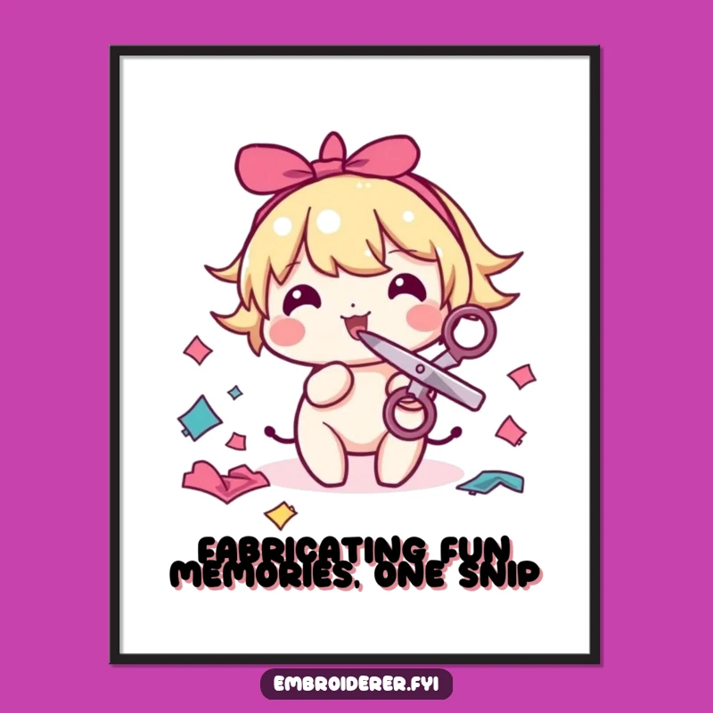 Free Printable Wall Art: Funny Scissor Snipping Character, Hilarious DIY Home Decor Downloadable