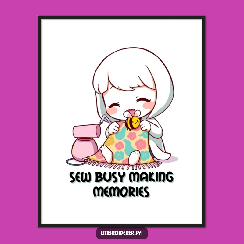 Free Printable Wall Art: Funny Sewing Bee Making Art