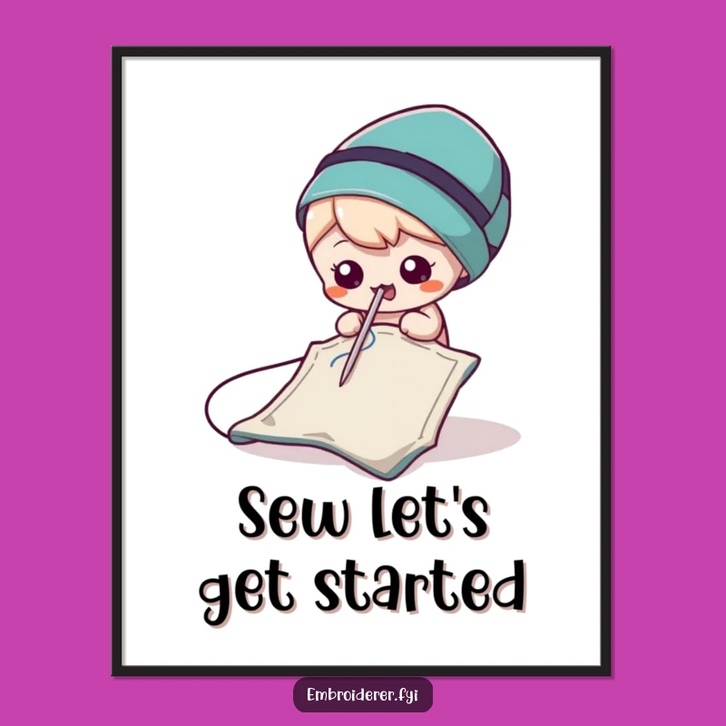 Free Printable Wall Art: Mischievous Needle - Quirky Sewing Decor Download