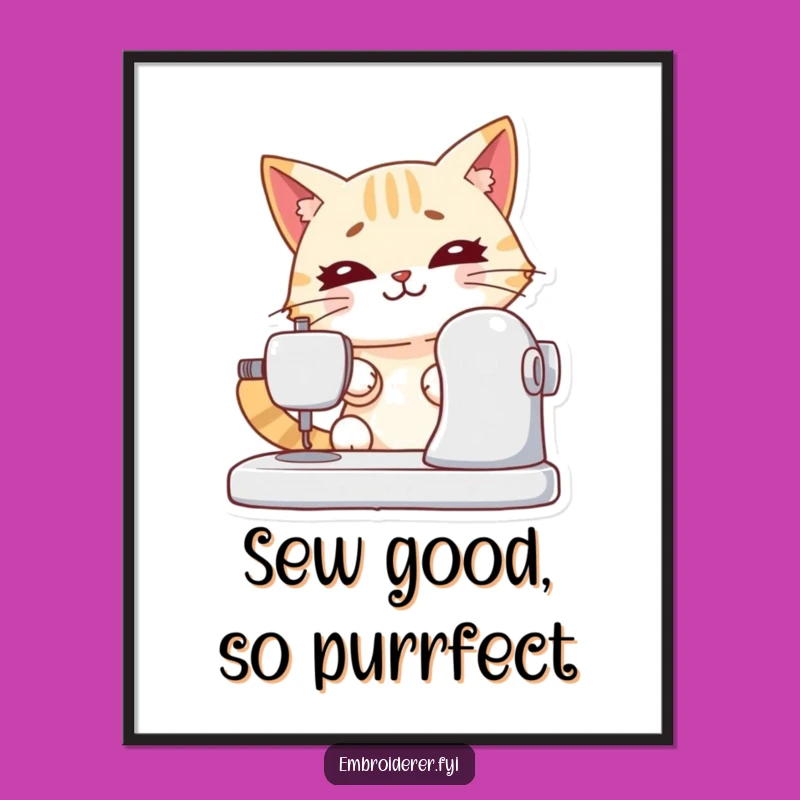 Funny Free Printable Cat Sewing Wall Art: Hilarious Downloadable Decor for Crafty Homes