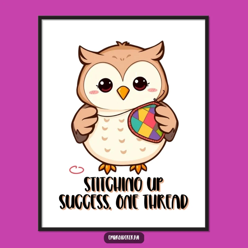Funny Free Printable Owl Stitching Wall Art: Hilarious Downloadable Decor for Creative Spaces