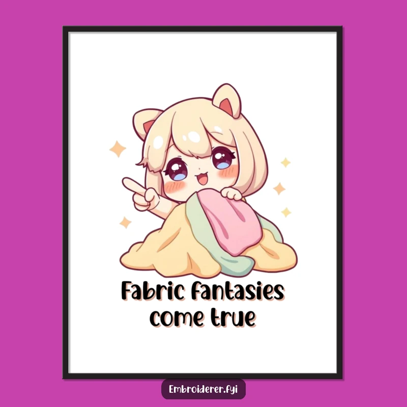 Funny Free Printable Wall Art: Fabric Lover Character Hilarious Downloadable Art