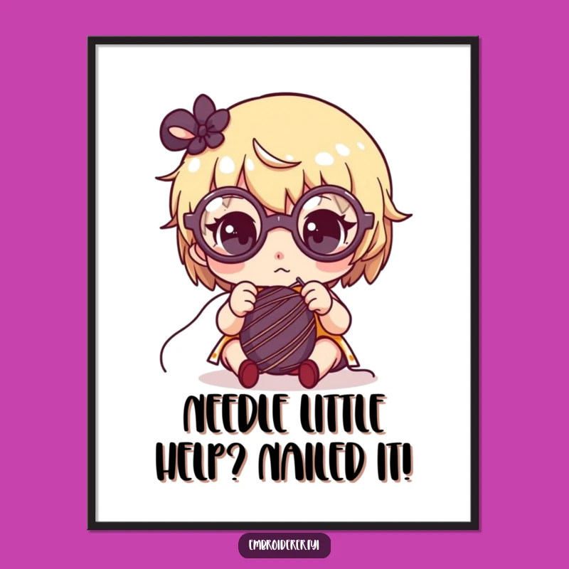 Funny Free Printable Wall Art: Focused Crafter Glasses, Quirky Downloadable Decor