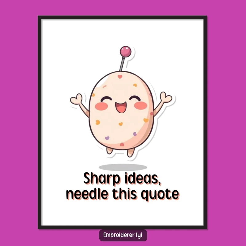 Funny Free Printable Wall Art: Pincushion Bouncing with Glee for a Cheerful Home Decor