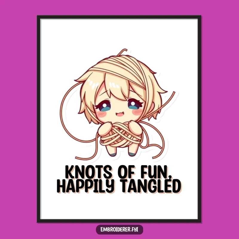 Funny Free Printable Wall Art: Tangled Yarn Character Hilarious Downloadable Art