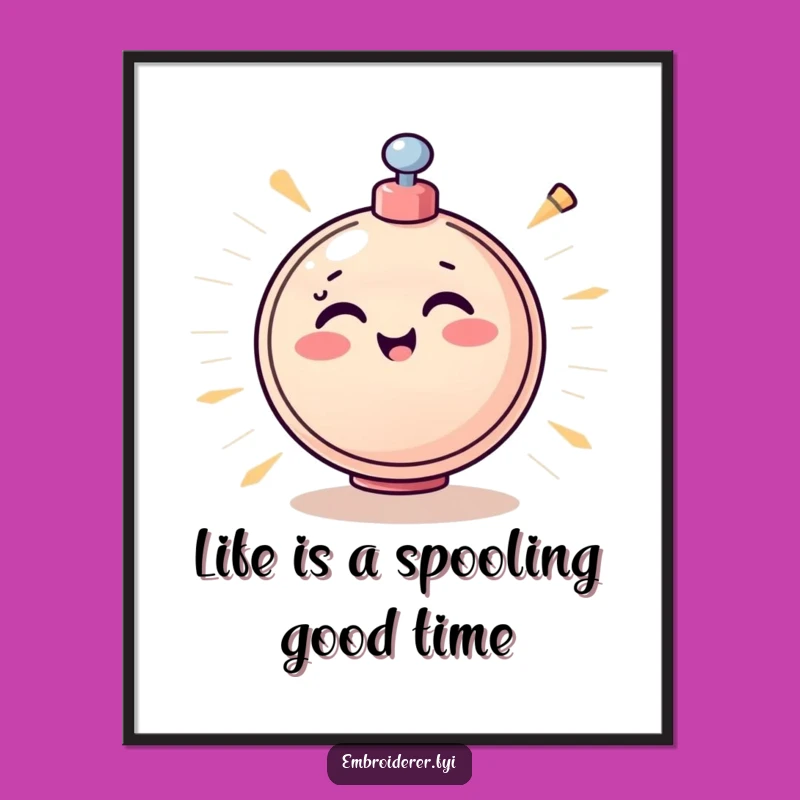 Free Printable Wall Art: Cheerful Bobbin - Energetic Craft Decor Download