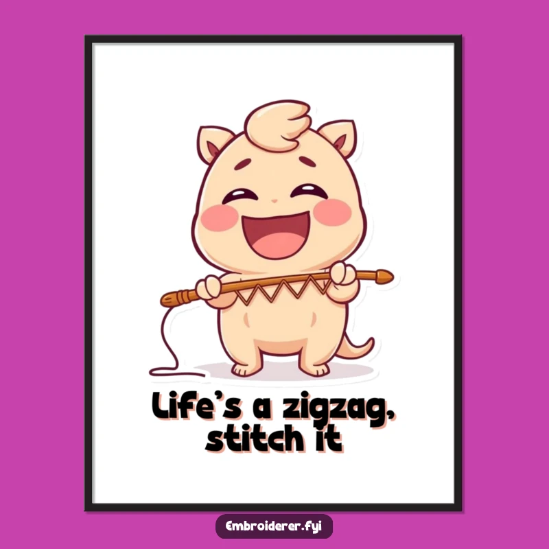 Funny Free Printable Wall Art: Zig-Zag Laugher - Quirky DIY Downloadable Decor