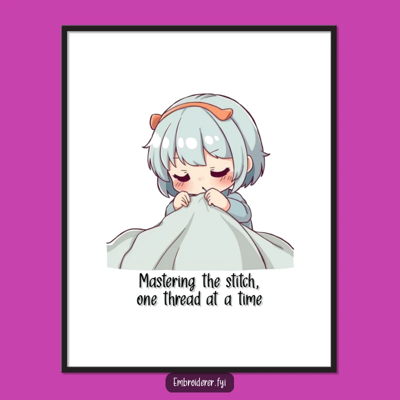 Funny Free Printable Wall Art: Intense Stitcher Character, Downloadable Decor