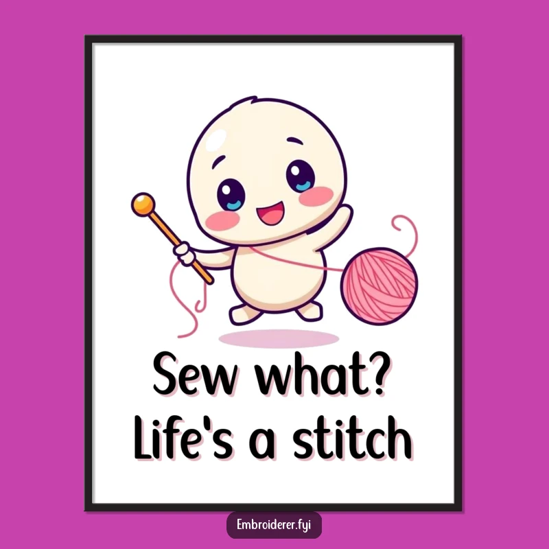 Free Printable Wall Art: Sewing Chase Scene - Quirky Downloadable Art