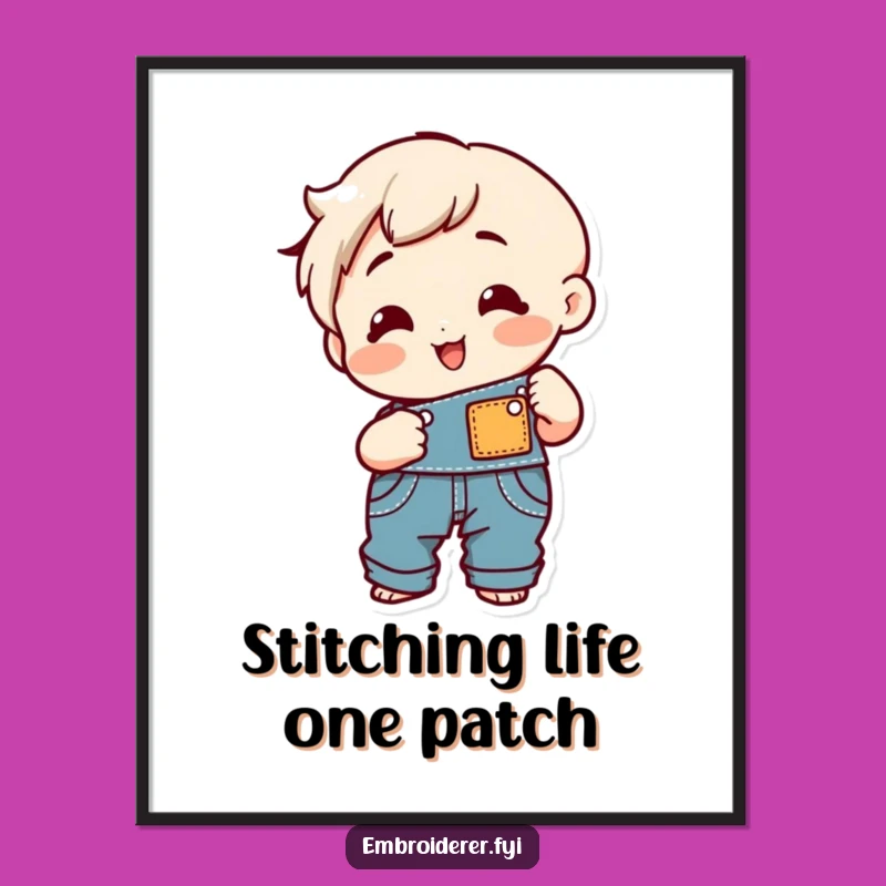 Funny Free Printable Sewing Wall Art: Cheerful Overalls Downloadable Decor for Crafters