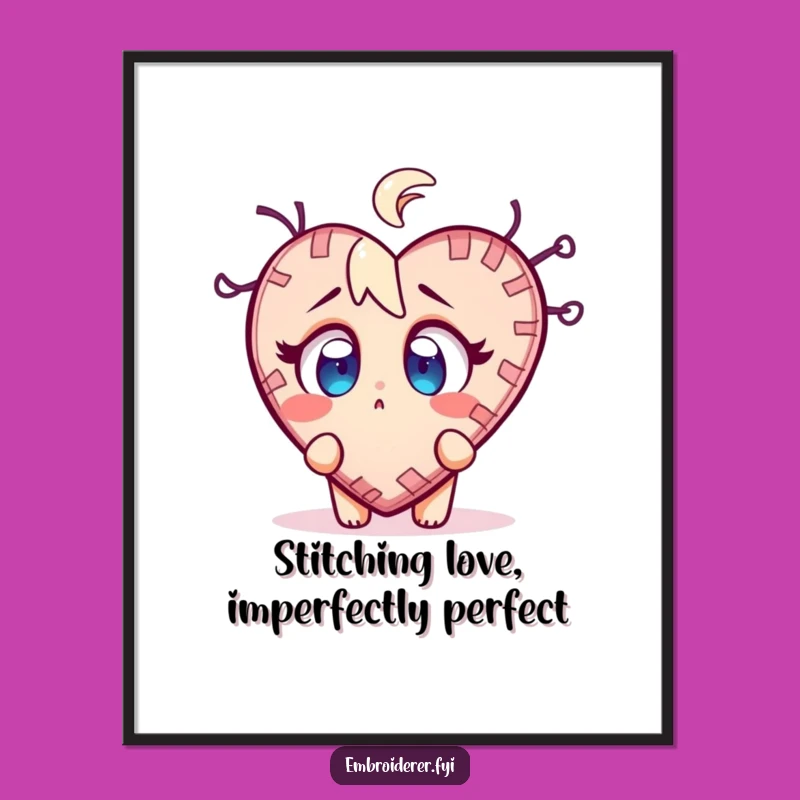 Free Printable Wall Art: Surprised Stitcher's Heart Decor Downloadable Gift