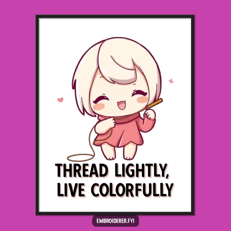 Funny Free Printable Wall Art: Playful Stitcher Artist, Swirling Downloadable Decor