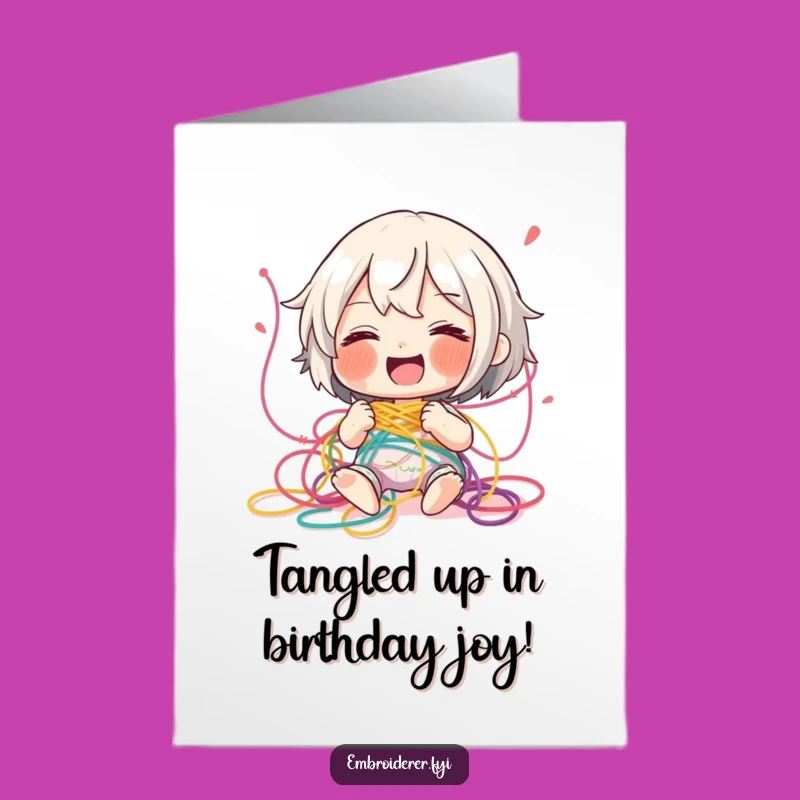 Free Printable Birthday Card: Giggling Thread Entanglement Fun!