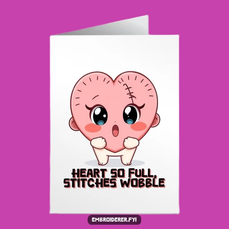 Free Printable Birthday Card: Surprised Heart Stitcher, Funny Downloadable Gift!