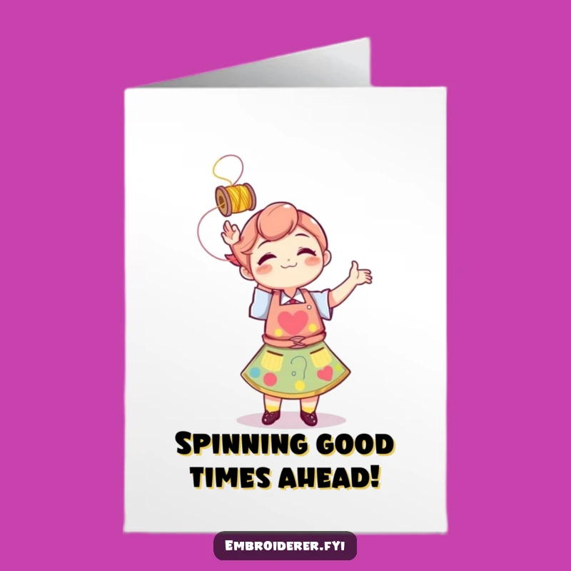 Free Printable Birthday Card: Tossing Thread Fun - Downloadable Creative Birthday Wishes