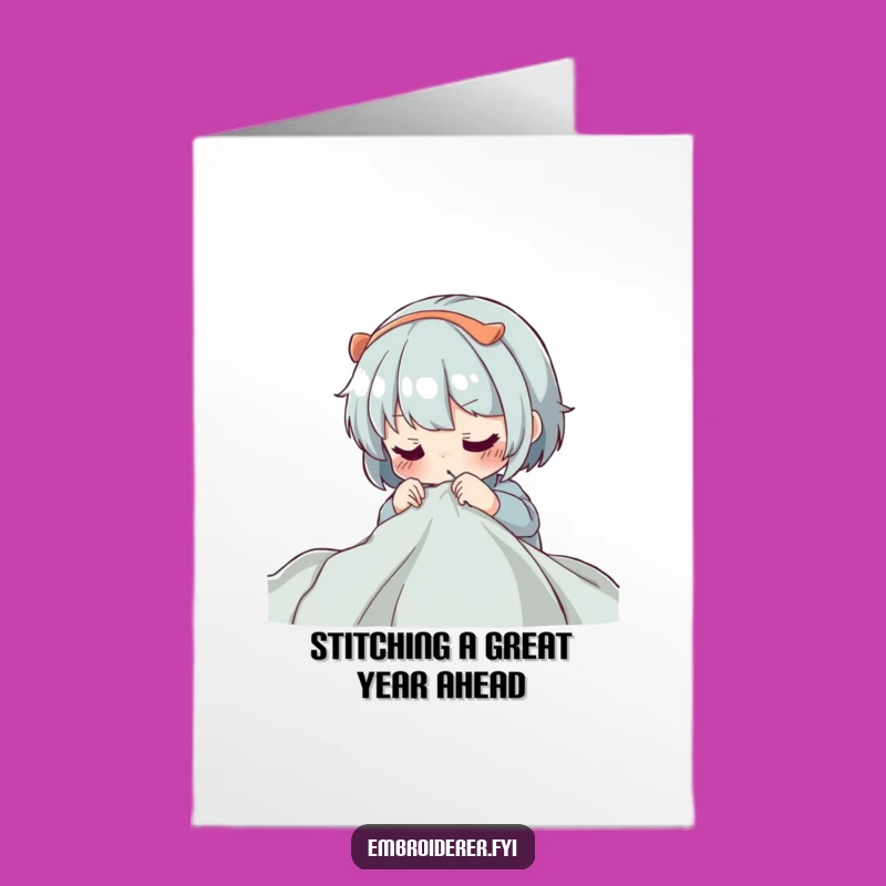 Funny Free Printable Birthday Card: Focused Stitcher Character, DIY Gift