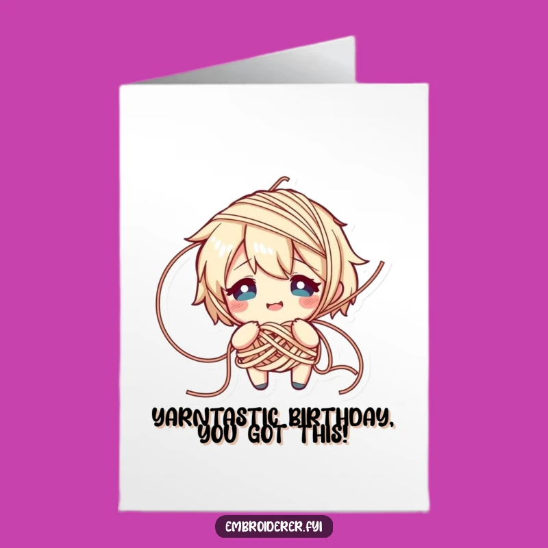 Funny Free Printable Birthday Card: Tangled Yarn Character DIY Downloadable Gift