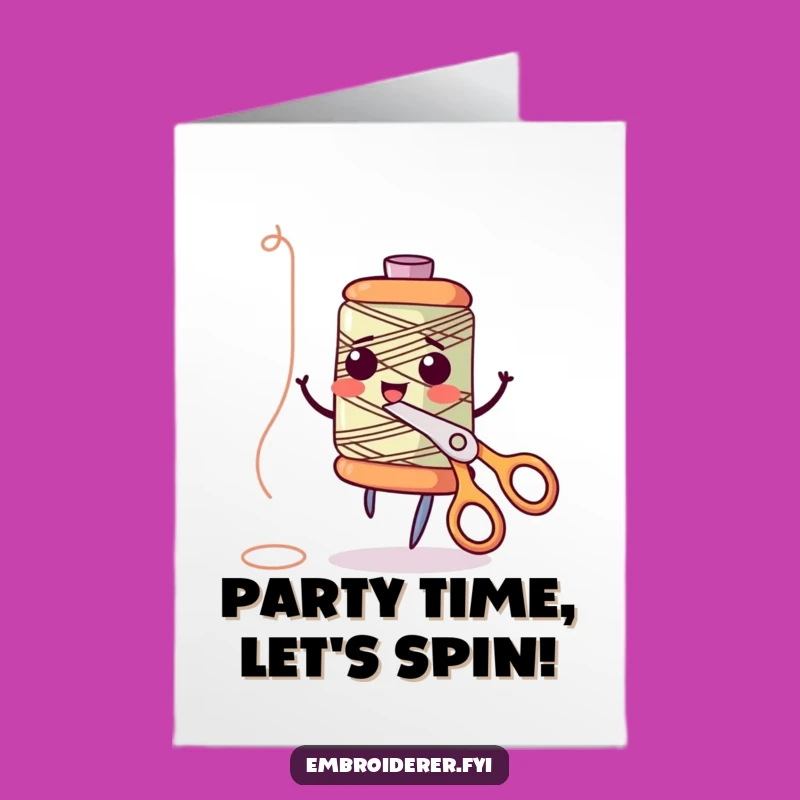 Funny Free Printable Spool Birthday Card - Dancing Craft Fun