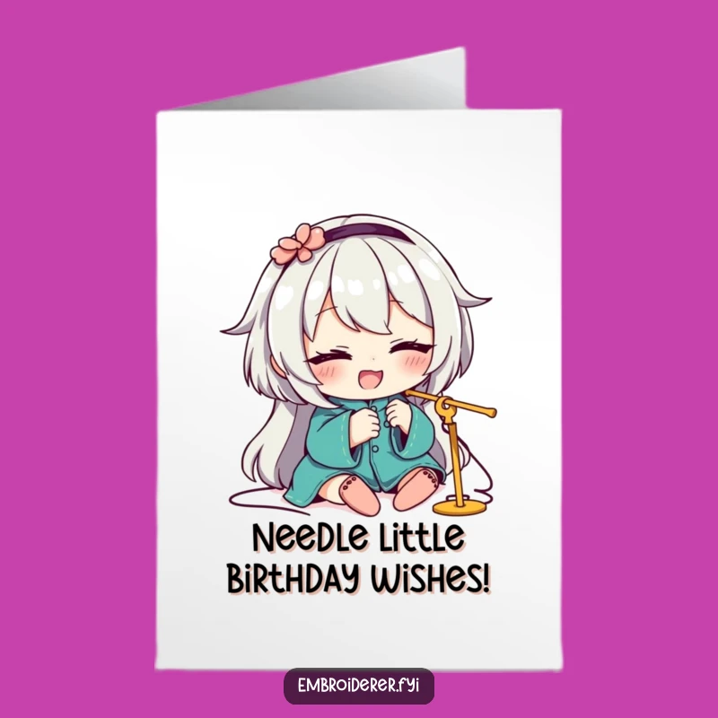 Free Printable Birthday Card: Winking Stitch Master - Funny Downloadable Gift for Crafters