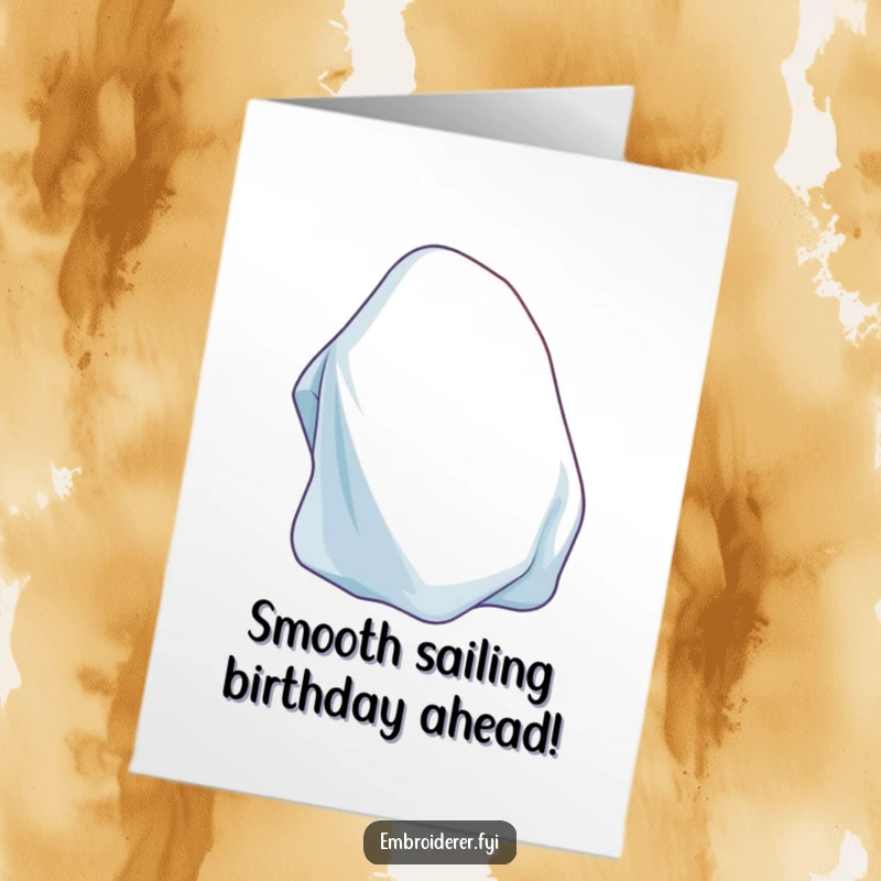 Funny Free Printable Birthday Card: A happy iron calmly pressing out wrinkles from a piece of cloth.