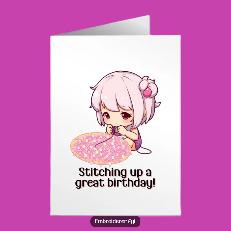 Free Printable Birthday Card: Sparkle and Shine with This Stitching Character's Wishes!