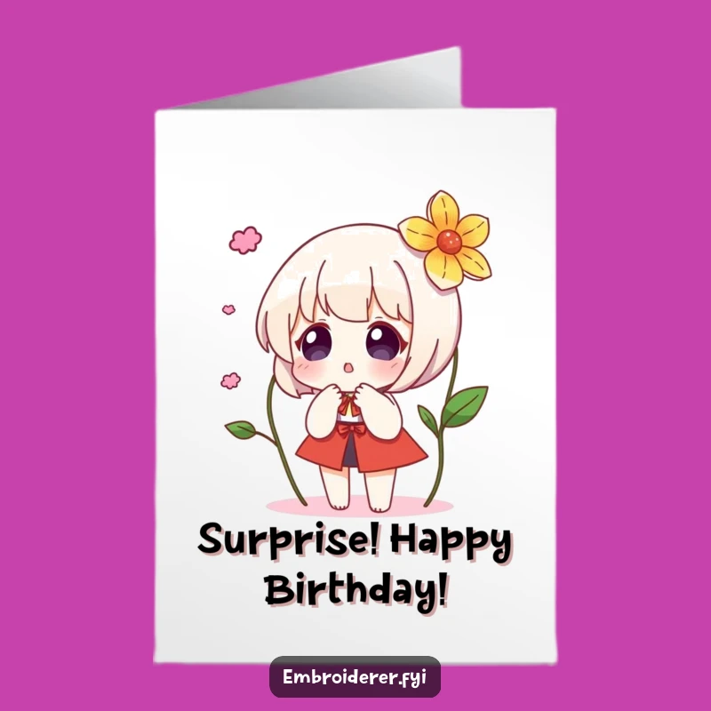 Free Printable Birthday Card: Magical Flower Surprise Funny DIY Gift