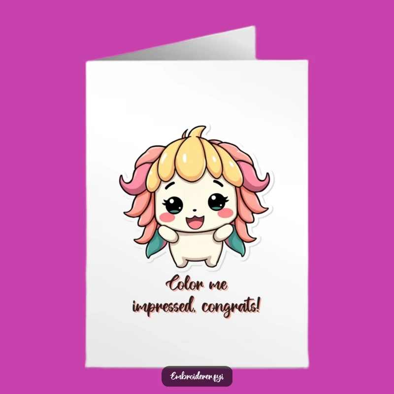 Hilarious Free Printable Congrats Card: Lopsided Creation Character DIY Downloadable
