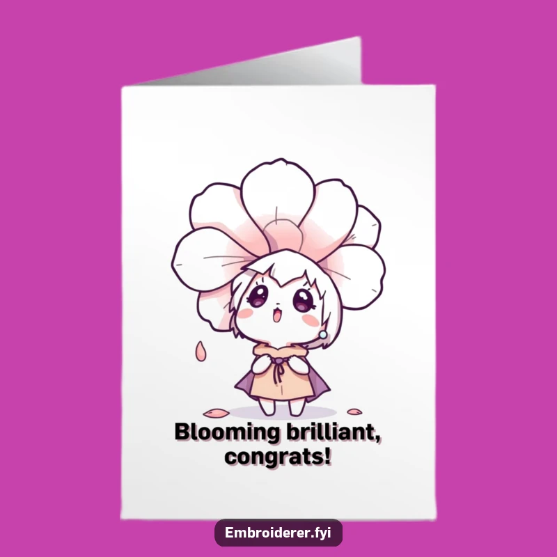 Free Printable Congrats Card: Flower Petal Surprise - Downloadable Joyful Achievement