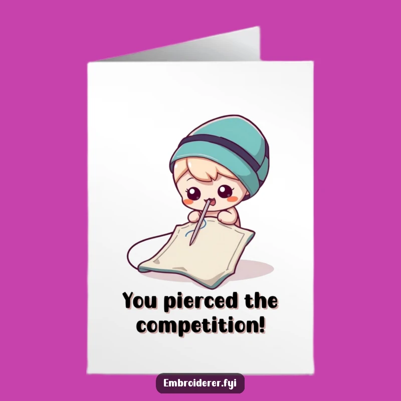 Free Printable Congrats Card: Playful Needle's Poking - Sewing Celebration Print