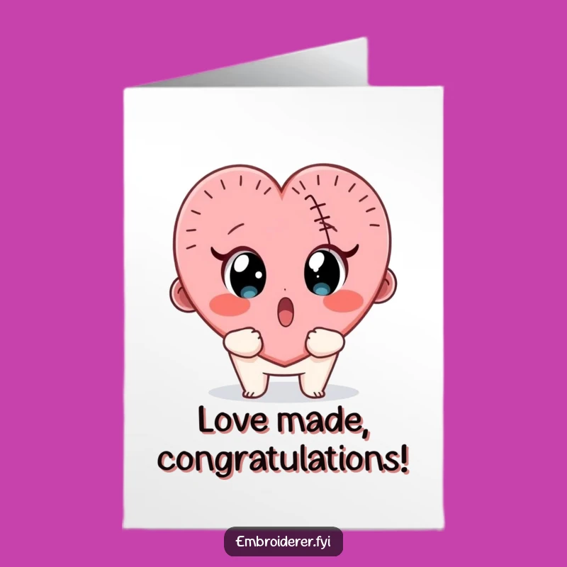 Free Printable Congrats Card: Surprised Heart Stitcher, Unique Downloadable Gift!