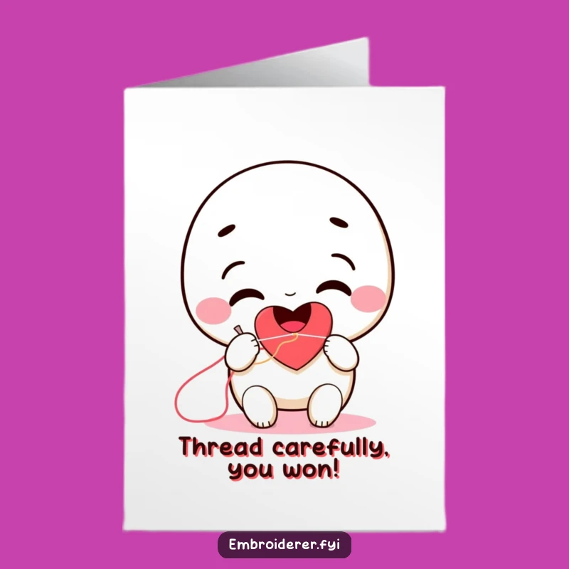 Free Printable Stitching Heart Congrats Card: Funny Downloadable Gift for Celebrations