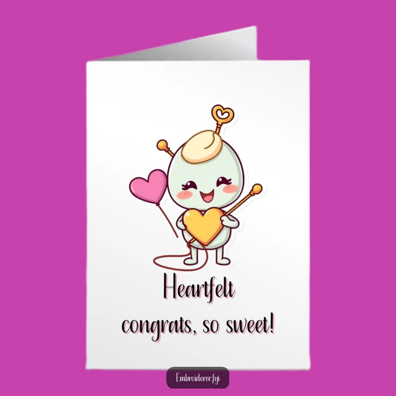 Crafty Free Printable Congratulations Card - Heart Stitch Design