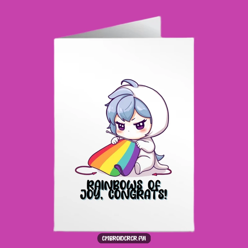 Free Printable Congrats Card: Rainbow Stitch, Humorous Downloadable Gift