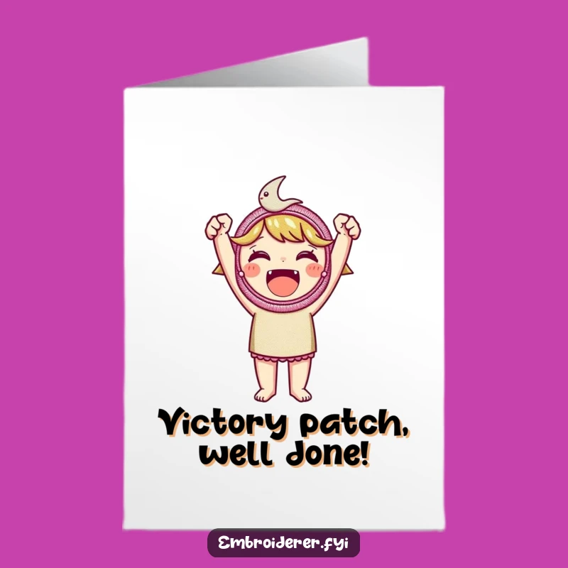 Free Printable Congrats Card: Patch Displaying Victory!